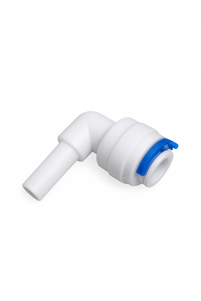 1/4” Push-Fit Elbow Connector with Stem (Spigot)